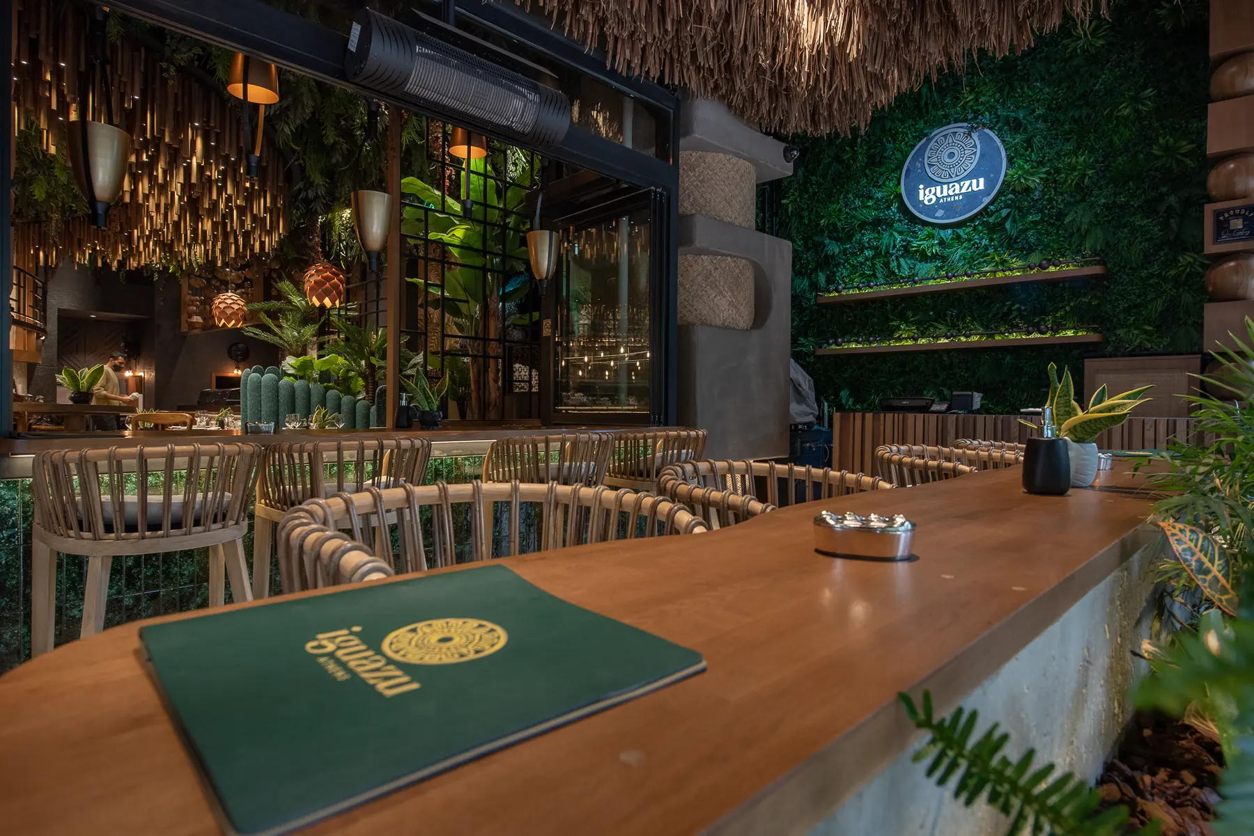 The Iguazu menu resting on the bar top